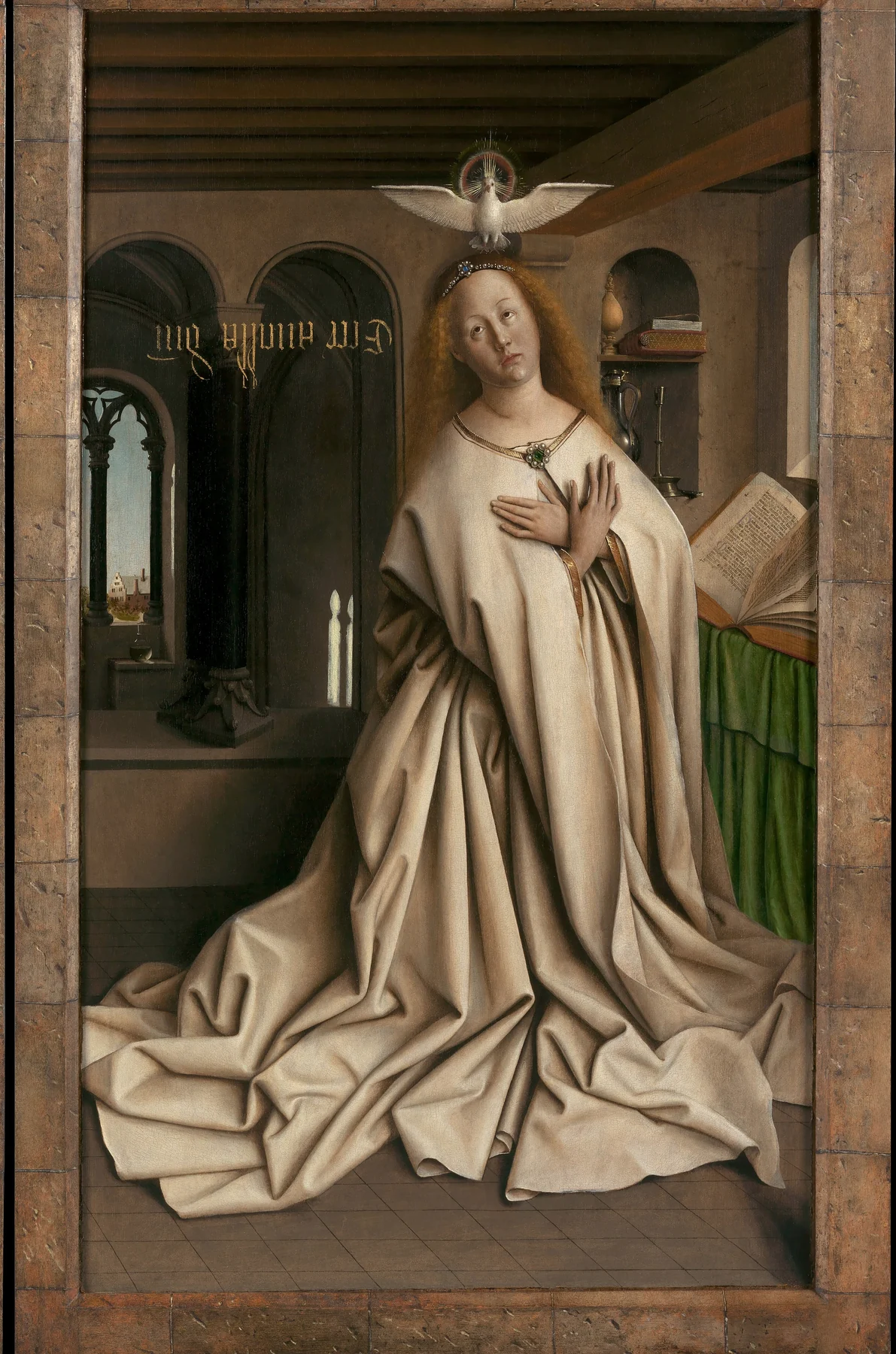 The Virgin Mary, closed view of the Ghent Altarpiece