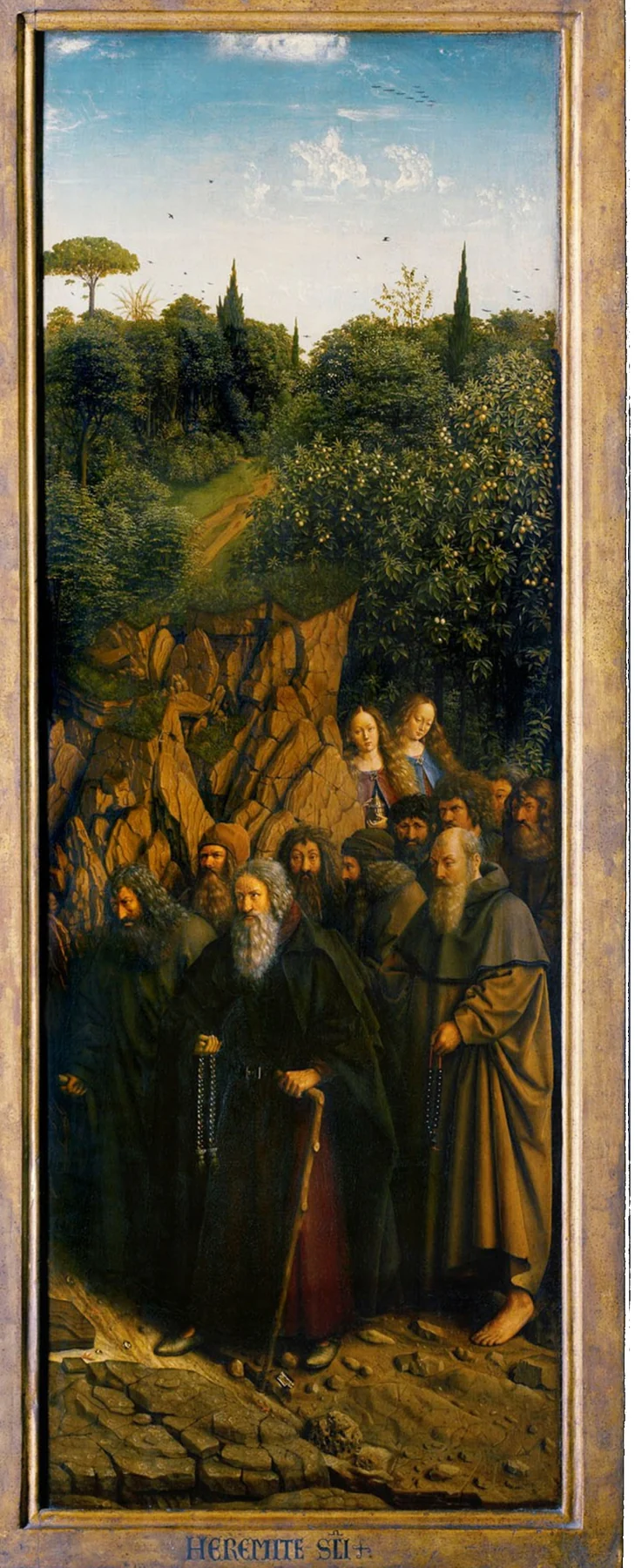 The Holy Hermits, open view of the Ghent Altarpiece