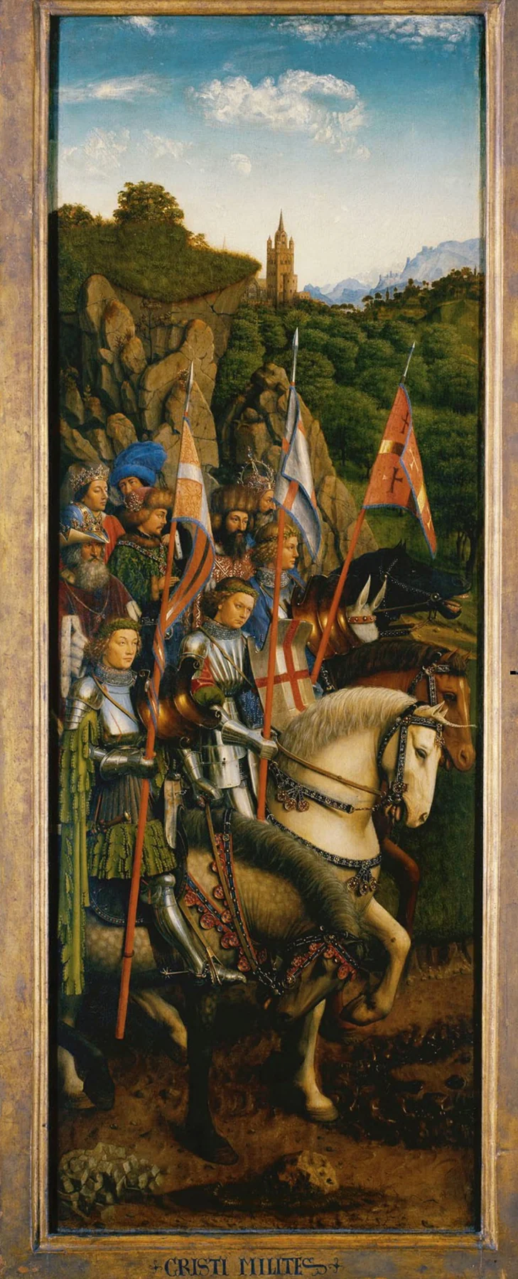 The Knights of Christ, open view of the Ghent Altarpiece