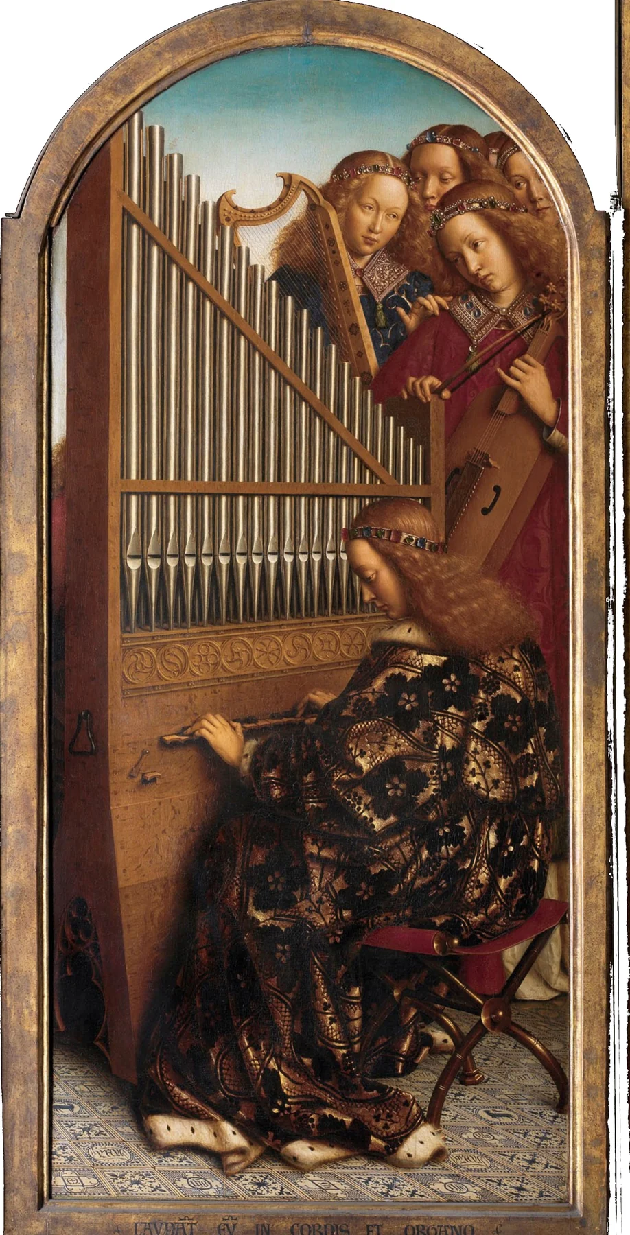 The Music-making Angels, open view of the Ghent Altarpiece